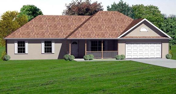 Traditional House Plan 70163 with 3 Beds, 3 Baths, 2 Car Garage Elevation