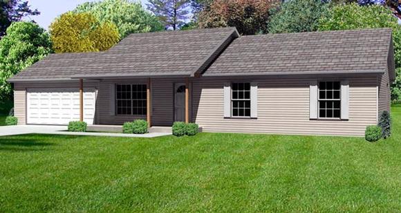 Traditional House Plan 70170 with 3 Beds, 2 Baths, 2 Car Garage Elevation