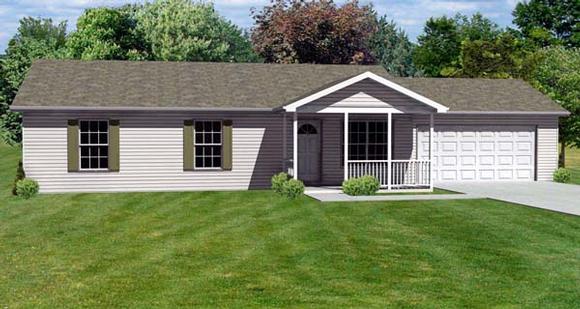 Traditional House Plan 70172 with 3 Beds, 2 Baths, 2 Car Garage Elevation
