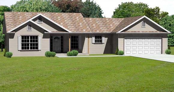 Traditional House Plan 70175 with 3 Beds, 2 Baths, 2 Car Garage Elevation