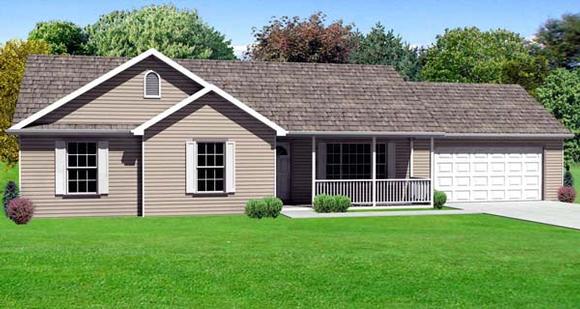 Traditional House Plan 70184 with 3 Beds, 1 Baths, 2 Car Garage Elevation