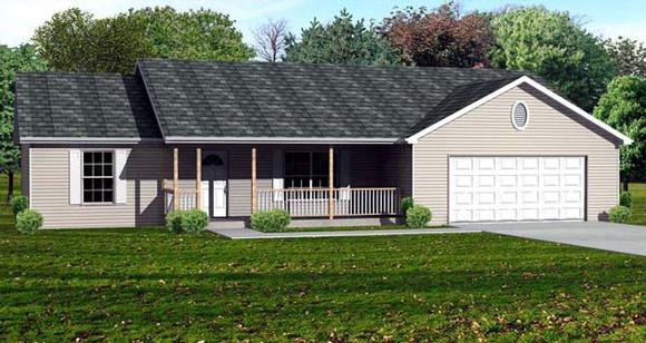 Traditional House Plan 70191 with 3 Beds, 2 Baths, 2 Car Garage Elevation