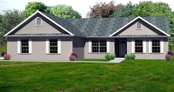 Traditional House Plan 70195 with 3 Beds, 3 Baths, 2 Car Garage Elevation