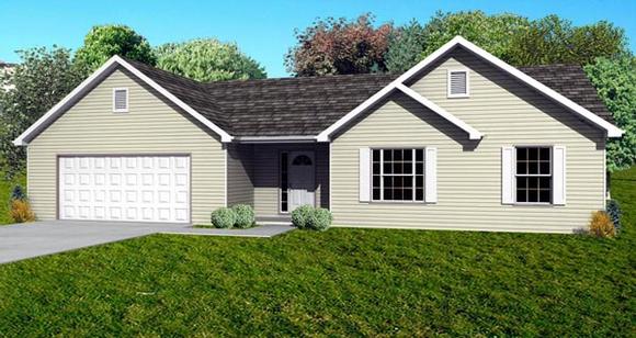 Traditional House Plan 70196 with 3 Beds, 2 Baths, 2 Car Garage Elevation