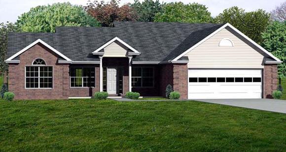 Traditional House Plan 70300 with 3 Beds, 2 Baths, 2 Car Garage Elevation