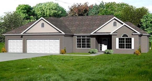 Traditional House Plan 70301 with 2 Beds, 2 Baths, 3 Car Garage Elevation