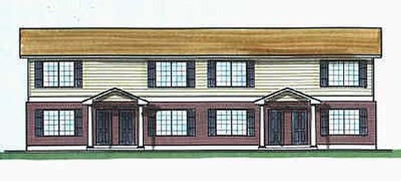 Colonial Multi-Family Plan 70452 with 8 Beds, 8 Baths Elevation