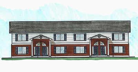 Colonial Multi-Family Plan 70453 with 12 Beds, 8 Baths Elevation