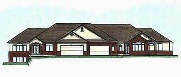 Traditional Multi-Family Plan 70462 with 6 Beds, 7 Baths, 4 Car Garage Elevation