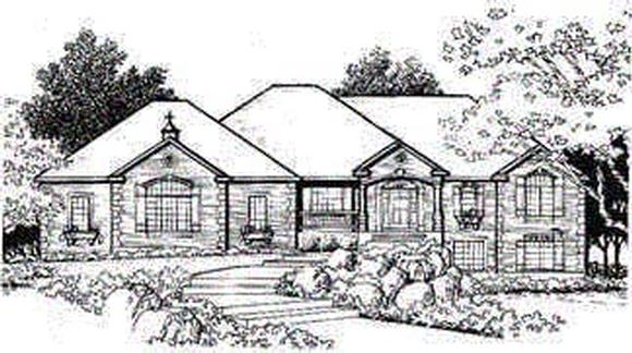 Traditional House Plan 70504 with 4 Beds, 3 Baths, 3 Car Garage Elevation
