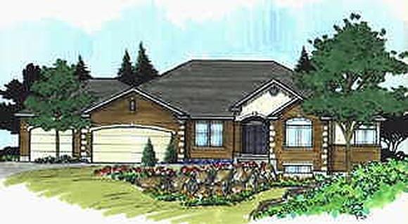 Traditional House Plan 70514 with 5 Beds, 3 Baths, 3 Car Garage Elevation