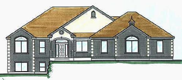 Traditional House Plan 70516 with 5 Beds, 5 Baths, 3 Car Garage Elevation