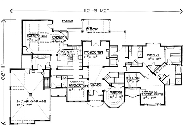 Victorian House Plan 70522 with 6 Beds, 5 Baths, 3 Car Garage Level One