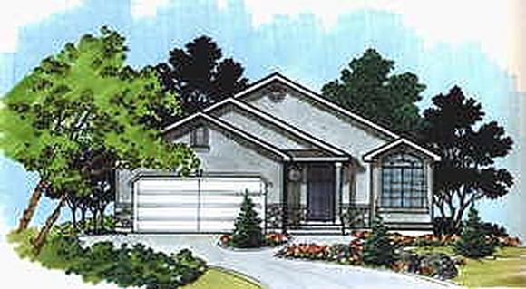 Traditional House Plan 70528 with 3 Beds, 1 Baths, 2 Car Garage Elevation