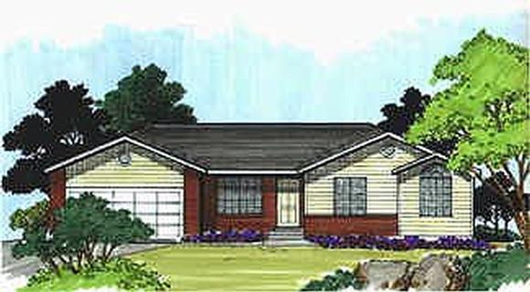 Traditional House Plan 70530 with 3 Beds, 2 Baths, 2 Car Garage Elevation