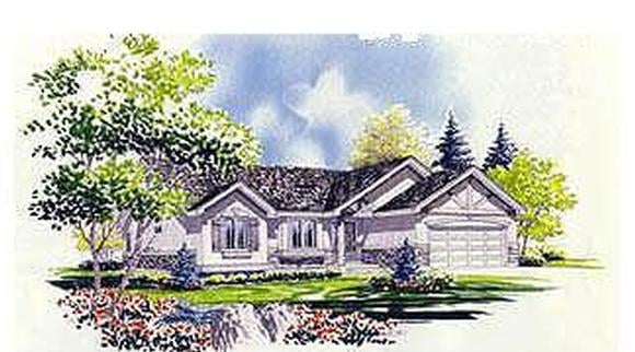 Traditional House Plan 70533 with 2 Beds, 2 Baths, 2 Car Garage Elevation