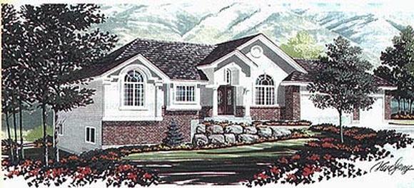 Colonial House Plan 70543 with 3 Beds, 2 Baths, 3 Car Garage Elevation