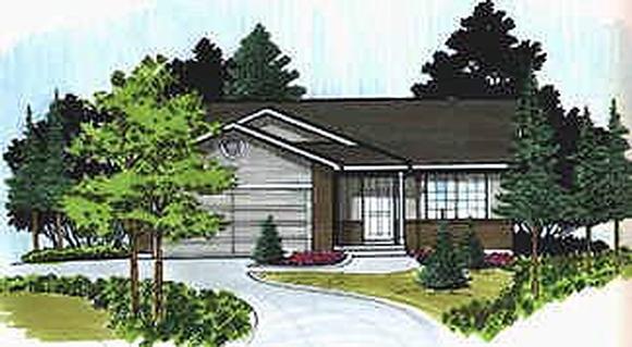 Traditional House Plan 70572 with 2 Beds, 1 Baths, 2 Car Garage Elevation