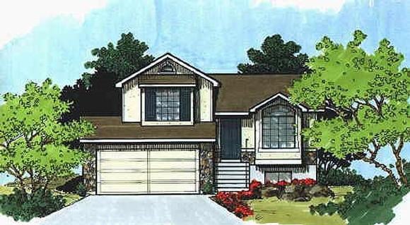 Traditional House Plan 70587 with 2 Beds, 1 Baths, 2 Car Garage Elevation