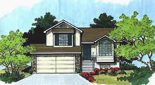 Traditional House Plan 70587 with 2 Beds, 1 Baths, 2 Car Garage Elevation
