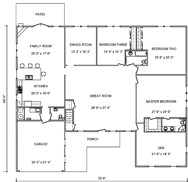 House Plan 70911 - Cape Cod Style with 3016 Sq Ft, 3 Bed, 2 Bath