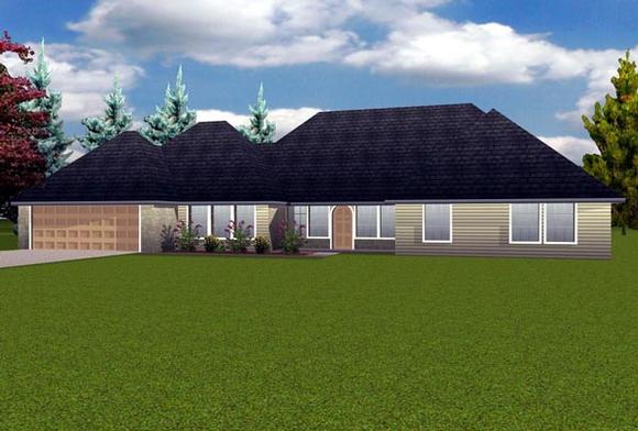 Contemporary House Plan 70928 with 3 Beds, 2 Baths, 3 Car Garage Elevation