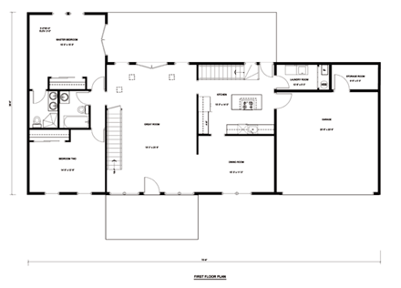 Contemporary House Plan 70930 with 4 Beds, 3 Baths, 2 Car Garage First Level Plan