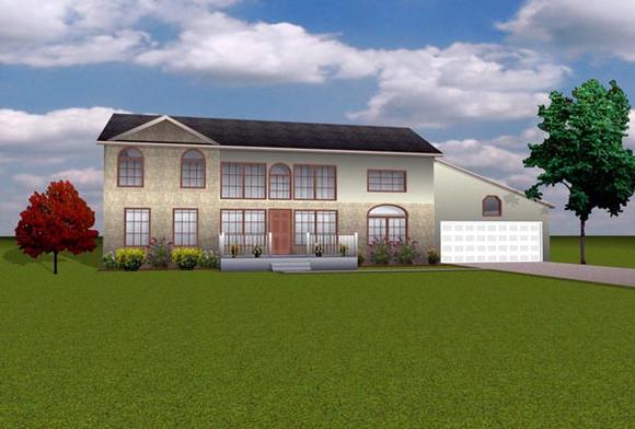 Contemporary House Plan 70930 with 4 Beds, 3 Baths, 2 Car Garage Elevation