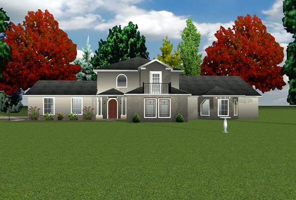 Contemporary House Plan 70932 with 3 Beds, 3 Baths, 2 Car Garage Elevation