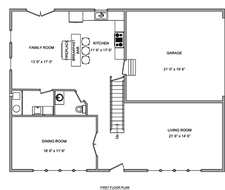Country House Plan 70934 with 4 Beds, 3 Baths, 2 Car Garage First Level Plan