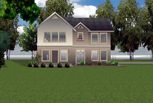 Traditional House Plan 70935 with 3 Beds, 3 Baths, 2 Car Garage Elevation