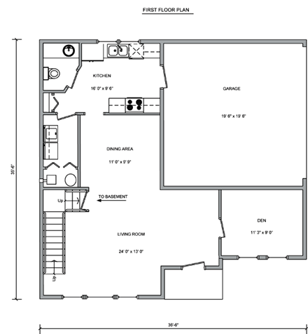 Traditional House Plan 70936 with 3 Beds, 3 Baths, 2 Car Garage First Level Plan