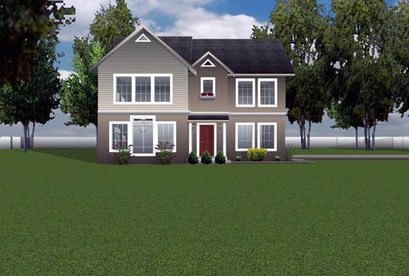 Traditional House Plan 70936 with 3 Beds, 3 Baths, 2 Car Garage Elevation