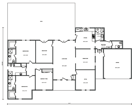 Traditional House Plan 70937 with 3 Beds, 4 Baths, 2 Car Garage First Level Plan
