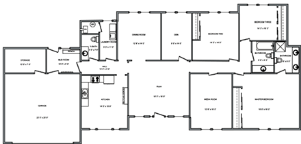 Country House Plan 70938 with 3 Beds, 3 Baths, 2 Car Garage First Level Plan