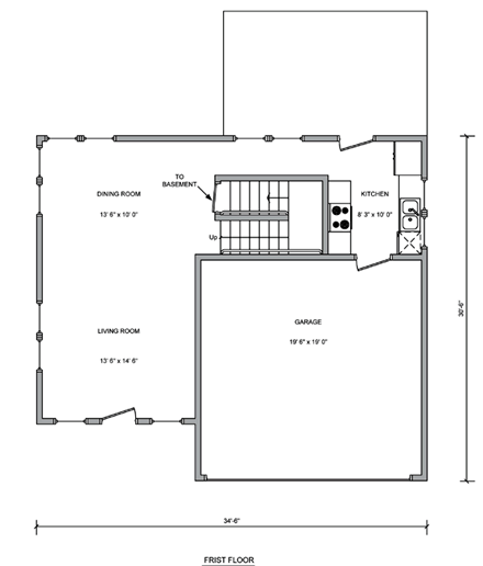 Contemporary House Plan 70939 with 3 Beds, 2 Baths, 2 Car Garage First Level Plan