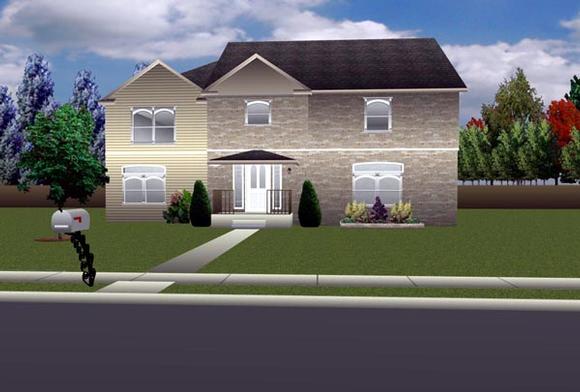 Contemporary House Plan 70941 with 4 Beds, 3 Baths Elevation