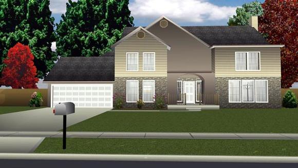 Contemporary House Plan 70947 with 3 Beds, 2 Baths, 3 Car Garage Elevation