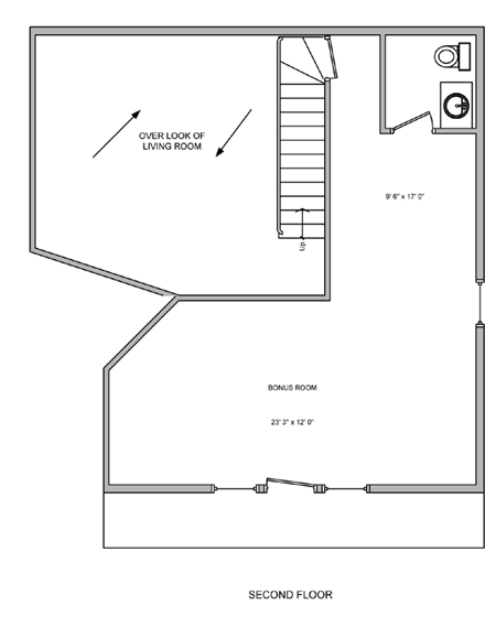 Contemporary House Plan 70948 with 3 Beds, 4 Baths, 3 Car Garage Second Level Plan