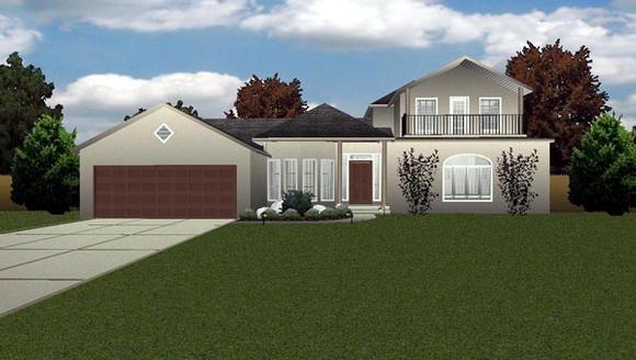 Contemporary House Plan 70948 with 3 Beds, 4 Baths, 3 Car Garage Elevation