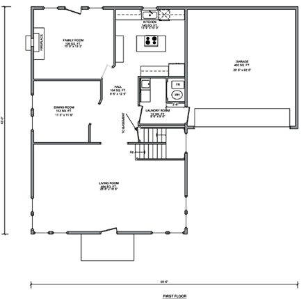 Contemporary House Plan 70949 with 3 Beds, 3 Baths, 2 Car Garage First Level Plan