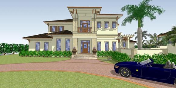 Florida House Plan 71518 with 4 Beds, 5 Baths, 3 Car Garage Elevation