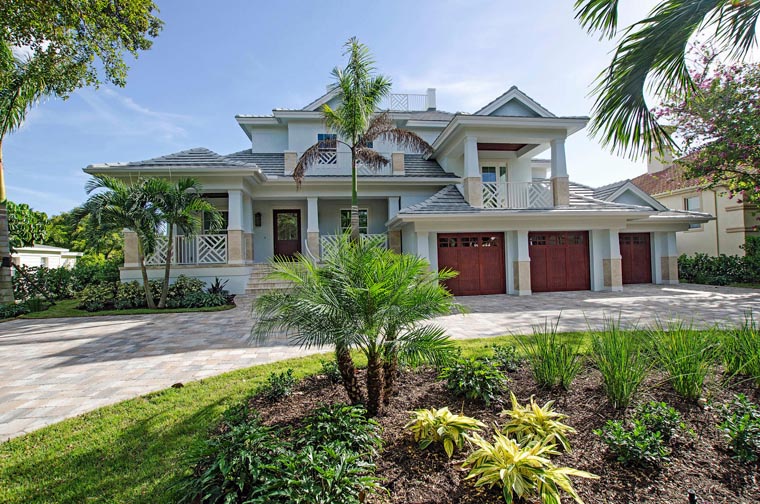 Florida Plan with 4513 Sq. Ft., 4 Bedrooms, 5 Bathrooms, 3 Car Garage Picture 2