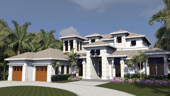 Florida, Mediterranean House Plan 71534 with 4 Beds, 5 Baths, 3 Car Garage Elevation