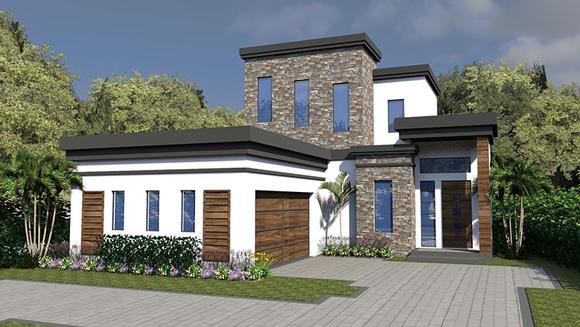 Contemporary, Modern House Plan 71545 with 3 Beds, 4 Baths, 2 Car Garage Elevation