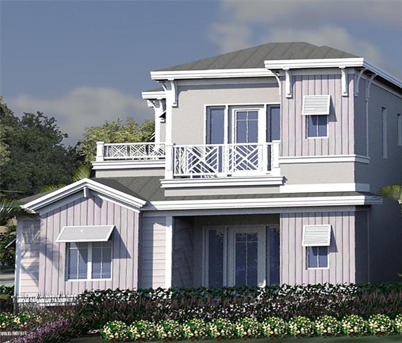 Coastal, Contemporary, Florida House Plan 71546 with 4 Beds, 5 Baths, 2 Car Garage Elevation