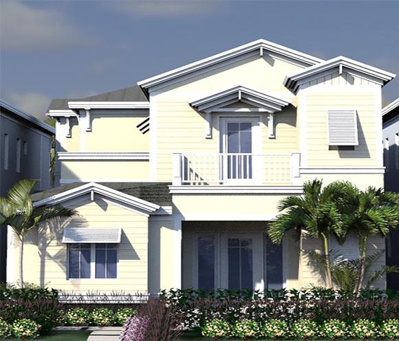 Coastal, Contemporary, Florida House Plan 71547 with 4 Beds, 5 Baths, 2 Car Garage Elevation