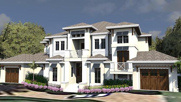Coastal, Contemporary, Florida House Plan 71549 with 5 Beds, 7 Baths, 3 Car Garage Elevation