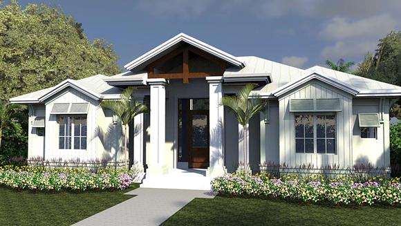 Coastal, Colonial, Florida House Plan 71550 with 5 Beds, 6 Baths, 3 Car Garage Elevation