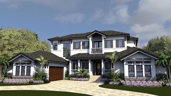 Coastal, Contemporary House Plan 71551 with 4 Beds, 6 Baths, 3 Car Garage Elevation